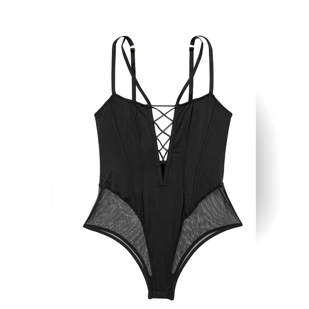 🌺 Victoria’s Secret VERY SEXY Lace-Up Corset Teddy *MSRP $80 in size S/P